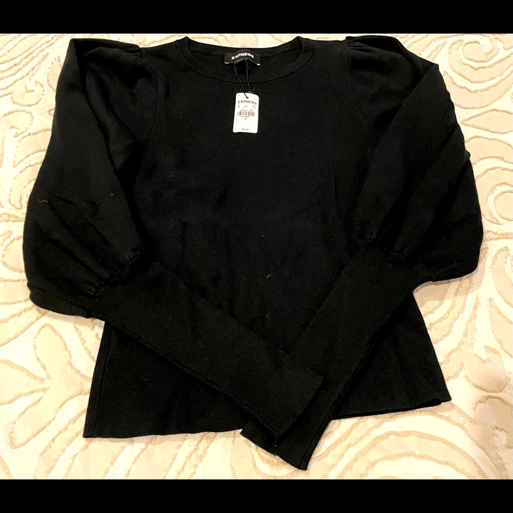 NWT Express Puff Shoulder Blouson Sleeve Sweater